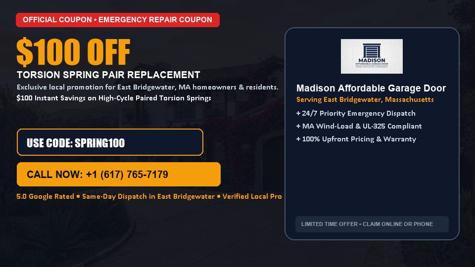 Madison Affordable Garage Door $100 OFF Dual Torsion Spring Replacement